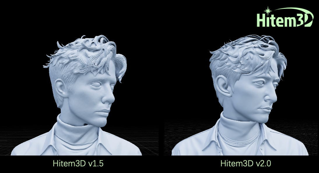 Comparing Hitem3D v1.5 and v2.0: Strand-Level Hair and Facial Accuracy