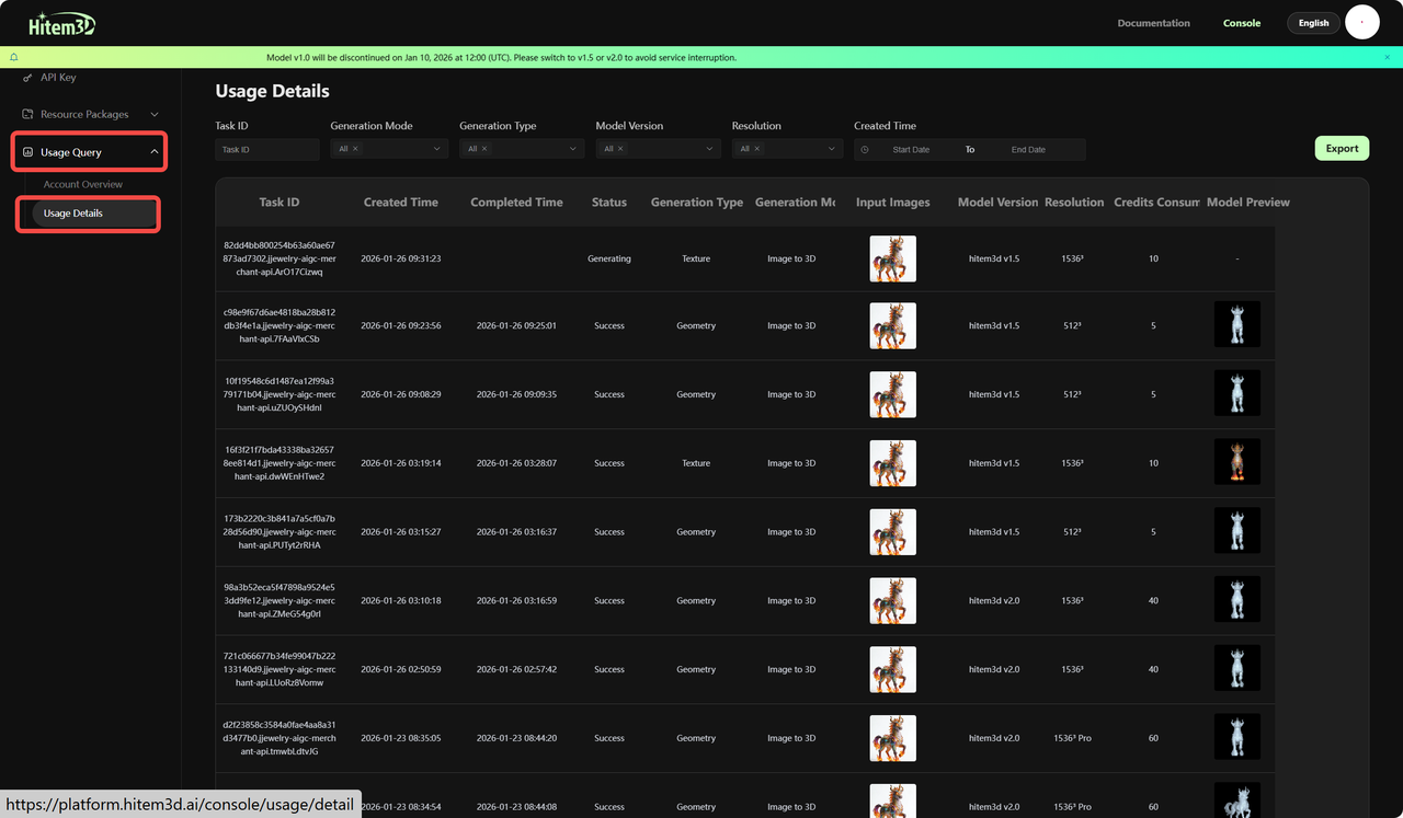 model generation history