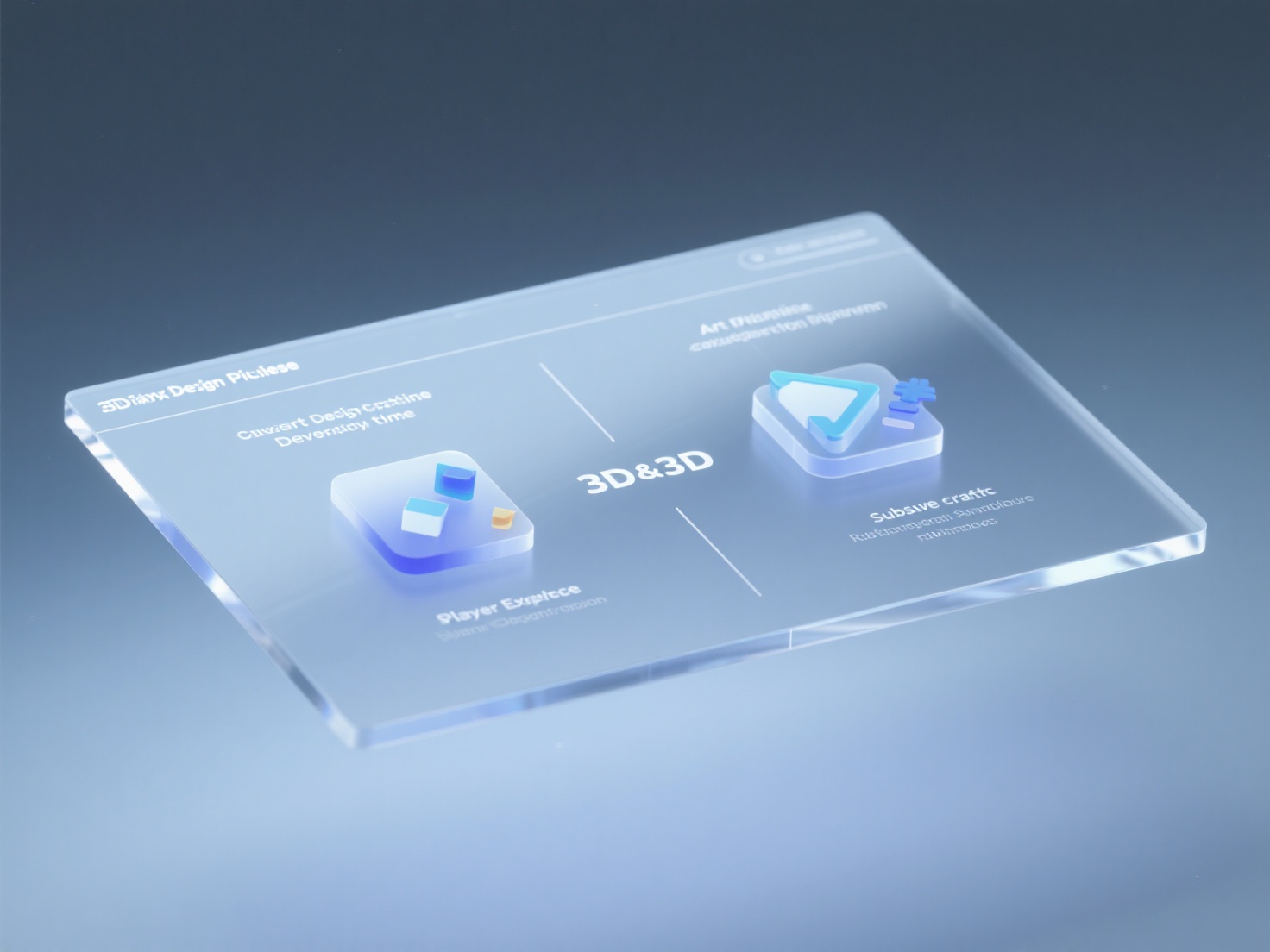 3D render of a digital comparison table illustrating 2D vs 3D game design aspects