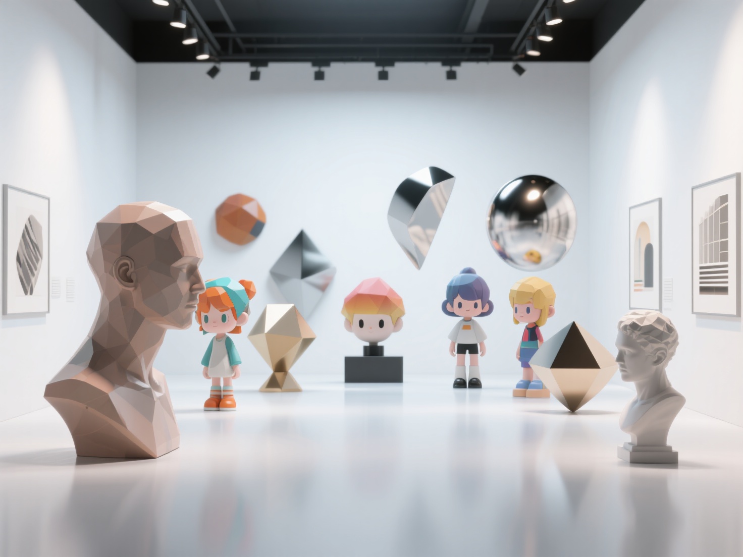 Diverse 3D art styles including photorealistic, stylized, low-poly, hyperrealistic sculpture, abstract, surreal, and architectural visualization