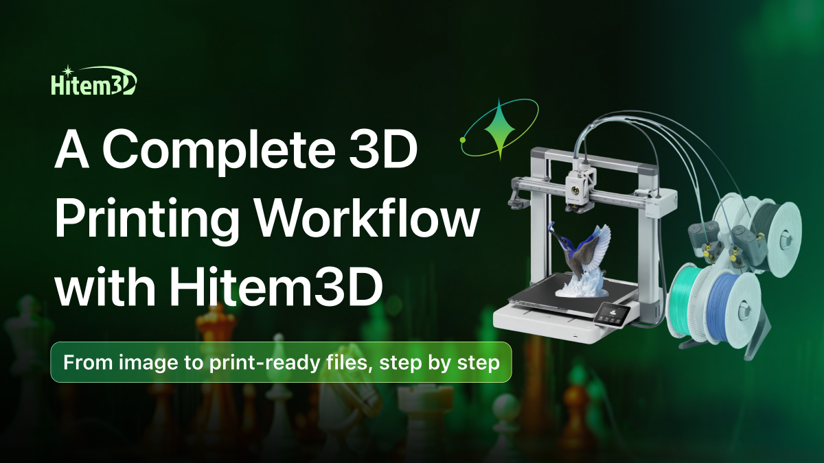 Complete AI image to 3D printing workflow from photo to physical object using Hitem3D